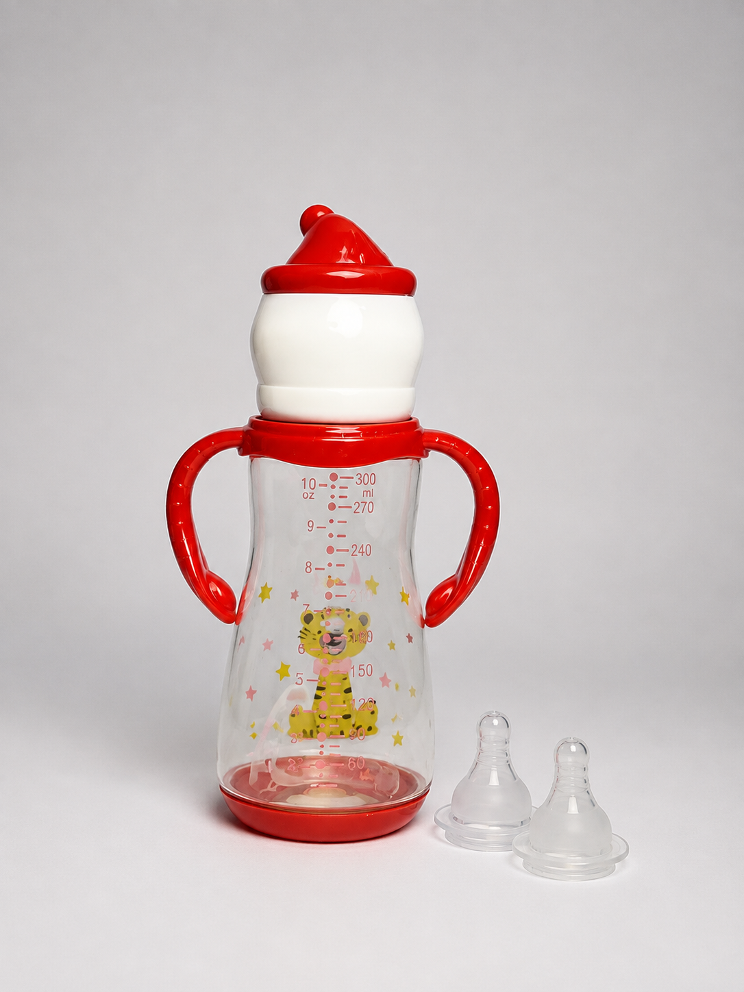 Pure Love Premium Baby Feeding Bottle with Handles 120ml / 4oz (Red)