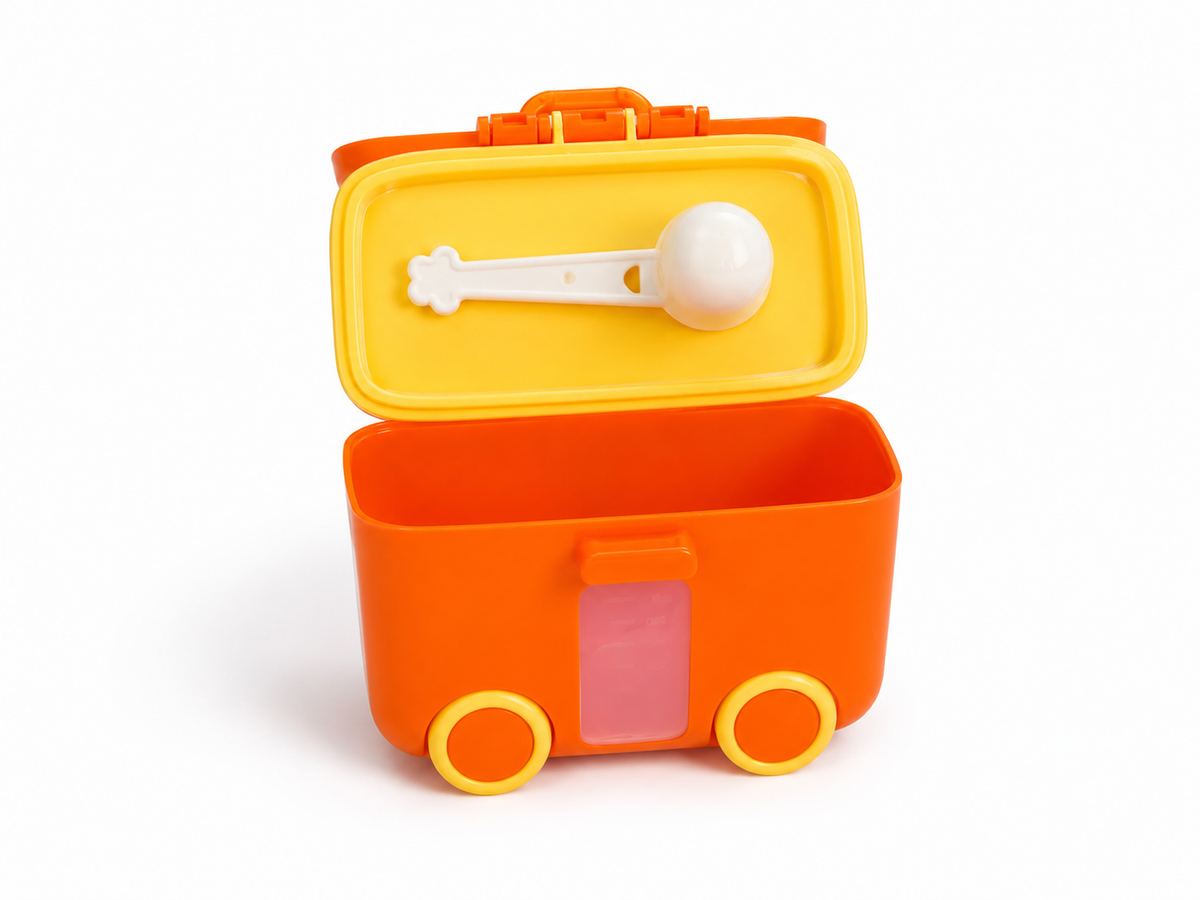Car-Shaped Baby Milk Powder & Formula Dispenser (Orange)