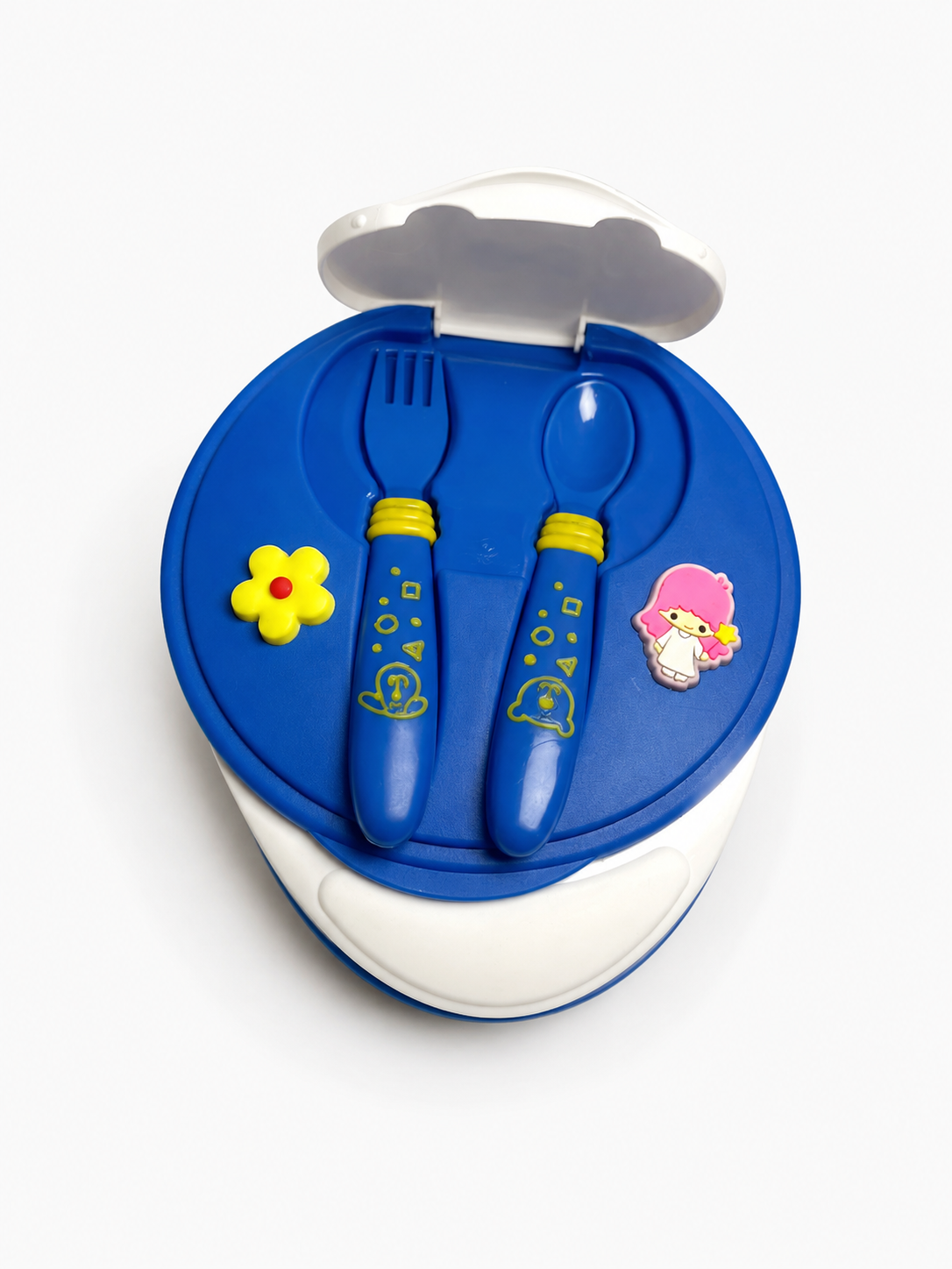 Baby Feeding Bowl, Fork & Spoon Set (Blue)