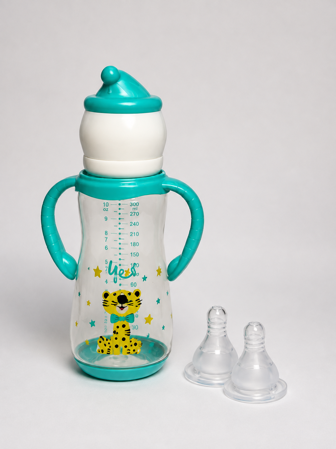 Pure Love Premium Baby Feeding Bottle with Handles 120ml / 4oz (Teal)