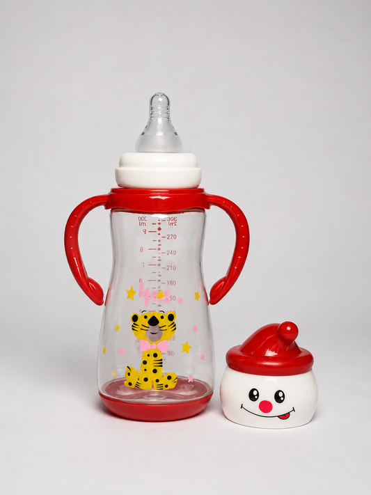 Pure Love Premium Baby Feeding Bottle with Handles 120ml / 4oz (Red)