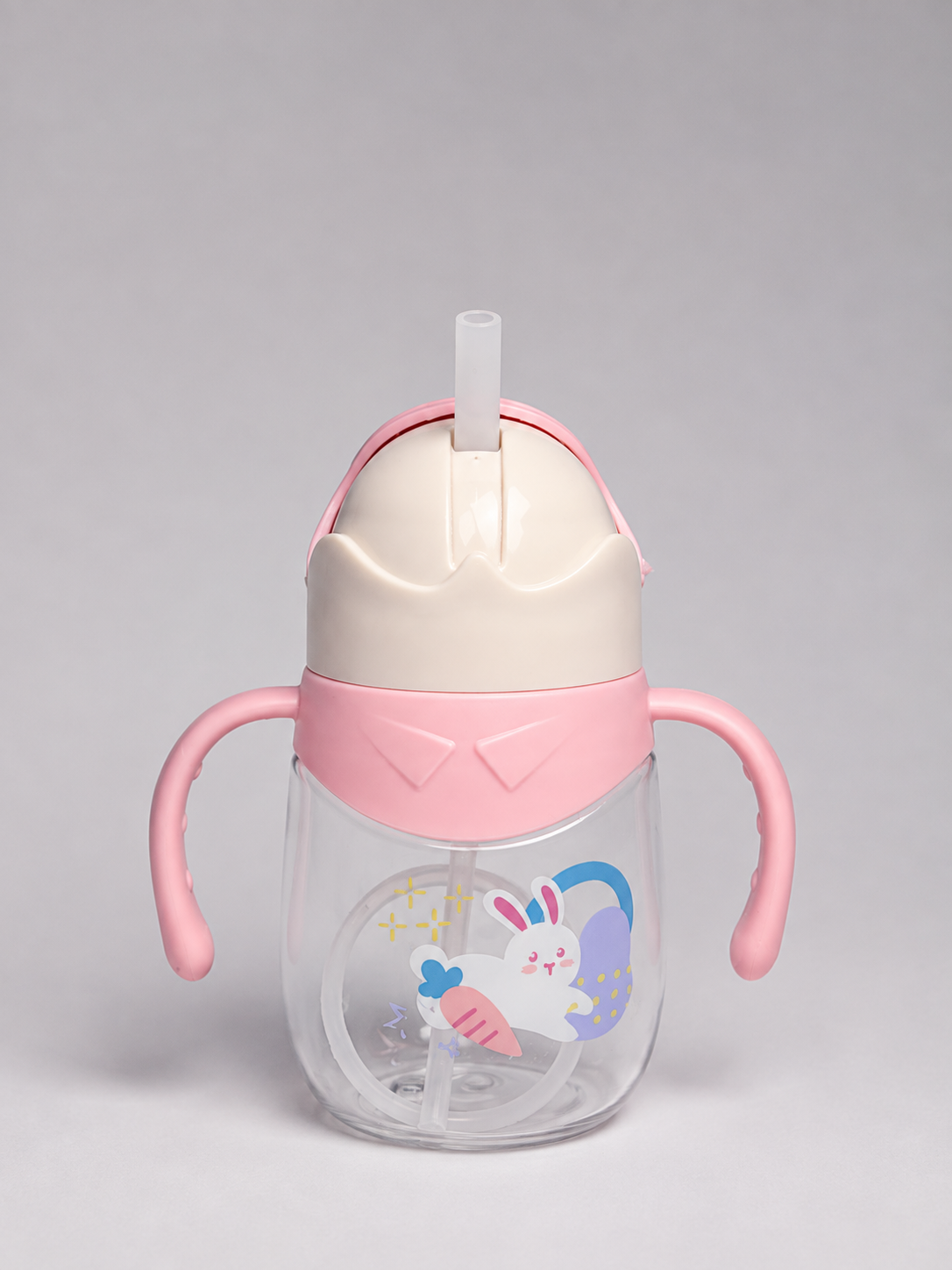 Baby Sippy & Straw Trainer Cup 300ml (Pink)