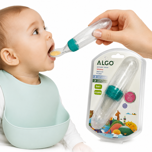 Algo Natural Touch Silicone Squeeze Spoon Feeder (Green - 6m+)