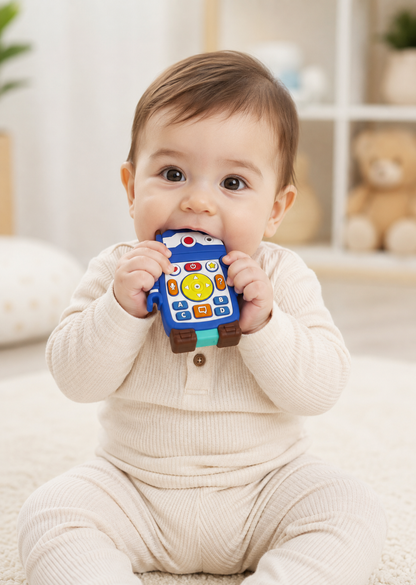 Hercules Bear Robot Remote Silicone Teether Toy (Blue)