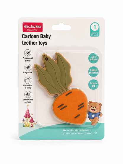 Hercules Bear Carrot Silicone Teether Toy