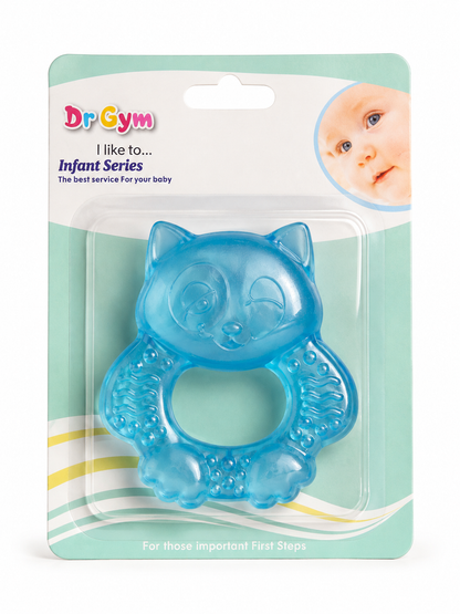CuddleBite  Baby Teether – Soft Silicone Cat Teething Ring for Babies
