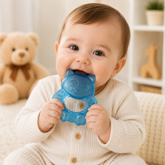 CuddleBite  Baby Teether – Soft Silicone Cat Teething Ring for Babies