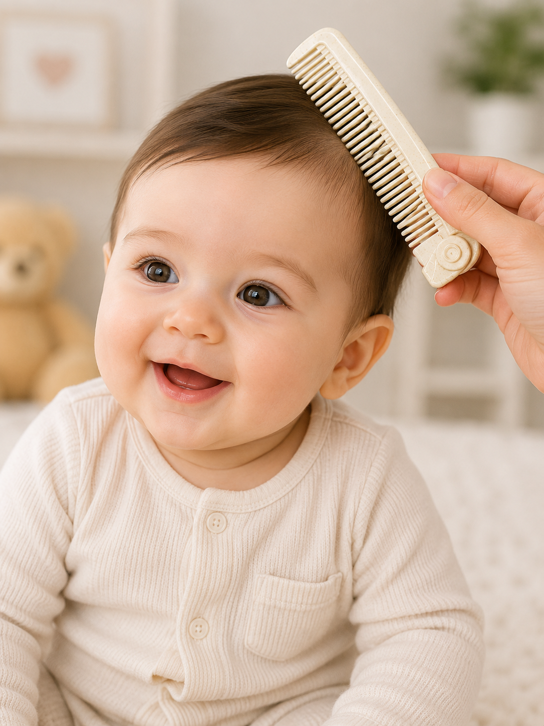 Baby Portable Folding Pocket Hair Comb (Cream)