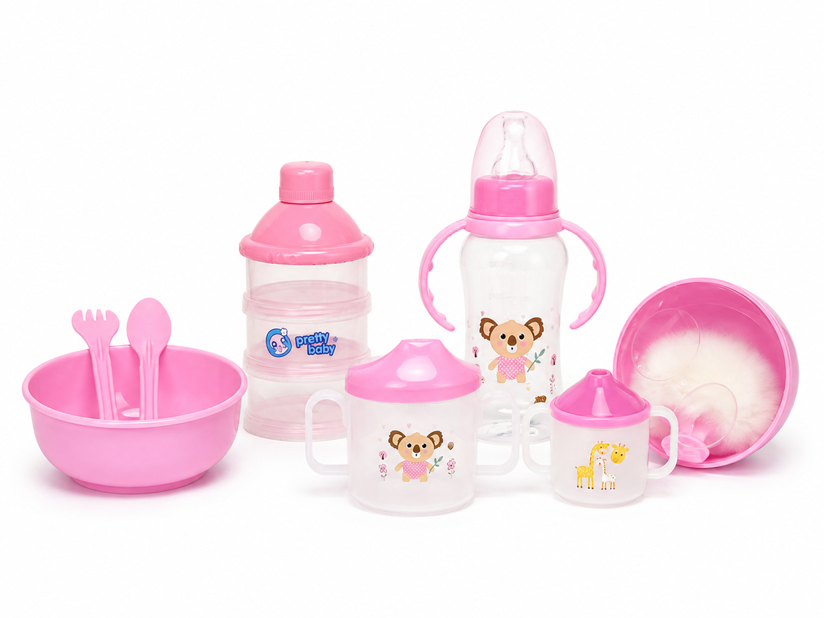 Pretty Baby Newborn Essentials Feeding &amp; Care Gift Set (Pink)