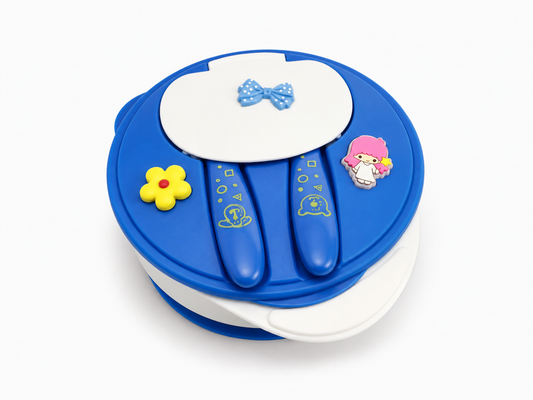 Baby Feeding Bowl, Fork & Spoon Set (Blue)