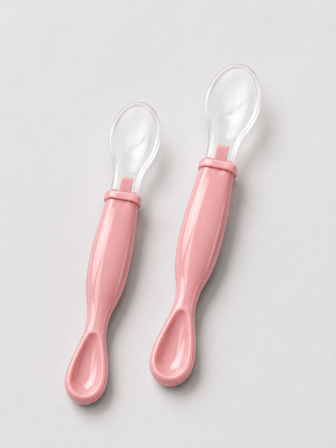 Baby Girl Soft Silicone Feeding Spoons Set (2 Pcs – Pink)
