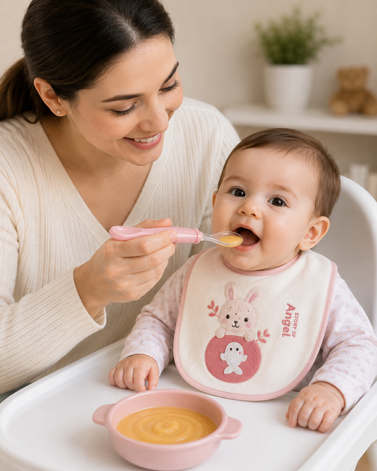 Baby Girl Soft Silicone Feeding Spoons Set (2 Pcs – Pink)