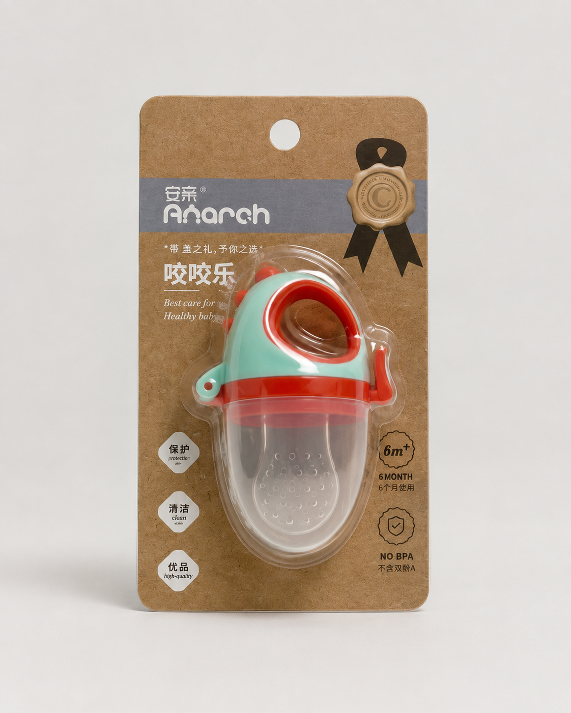 Fresh Food Feeder & Nibbler Pacifier (Mint Green & Red)