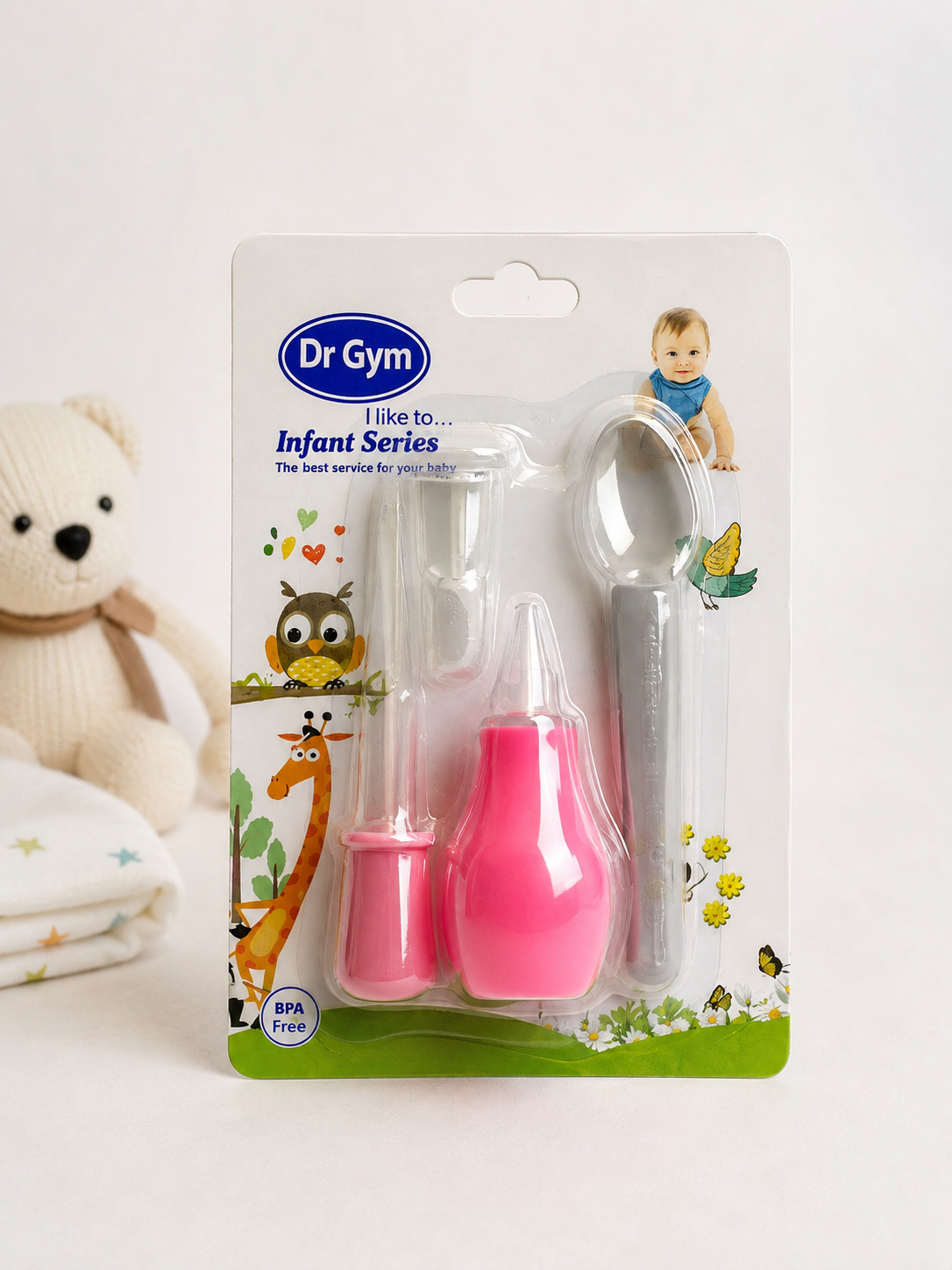 Baby Care Set with Nasal Aspirator & Medicine Dropper (Pink)