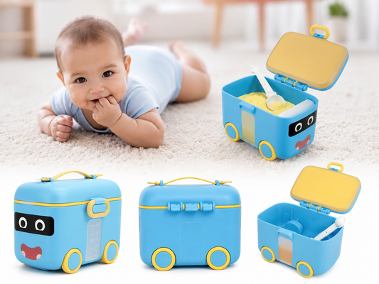 Car-Shaped Baby Milk Powder & Formula Dispenser (Blue)